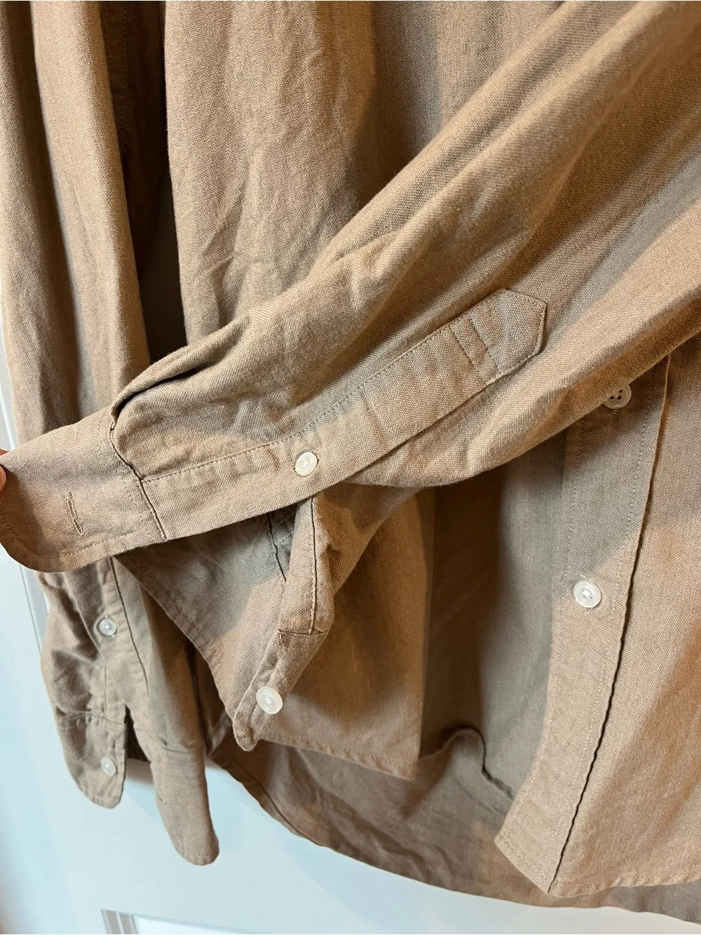 J.Crew Men’s Mercantile Flex Medium Long Sleeve Tan Beige Button Down